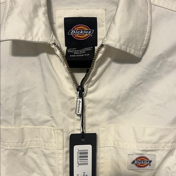 Dickies Cream Short-Sleeve Zip-Front Jumpsuit - Picture 2 of 4